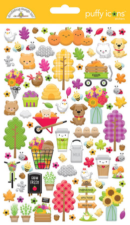 Doodlebug Design Farmers Market - Puffy Icon Stickers