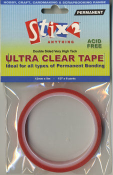 Stix2 Double Sided Very High Tack Ultra Clear Tape 12mm x 5m