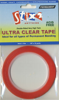 Stix2 Double Sided Very High Tack Ultra Clear Tape 3mm x 15m