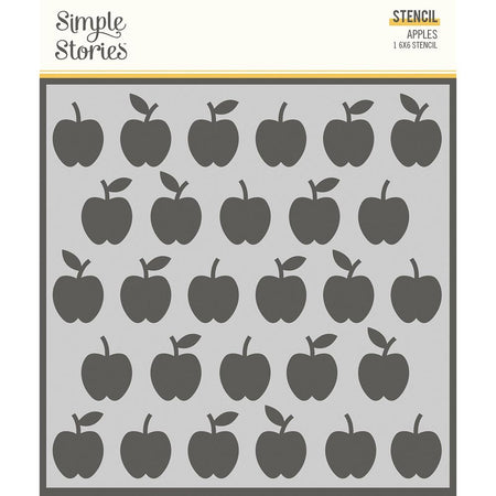 Simple Stories School Life - Apples 6x6 Stencil