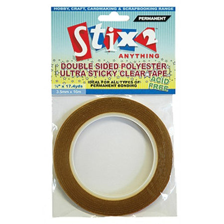 Stix2 Double Sided Ultra Sticky Clear Tape 3.5mm x 16m