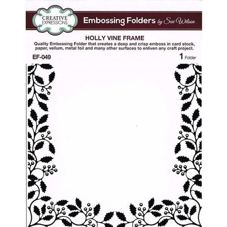 Creative Expressions 6x7.5 Embossing Folder - Holly Vine Frame
