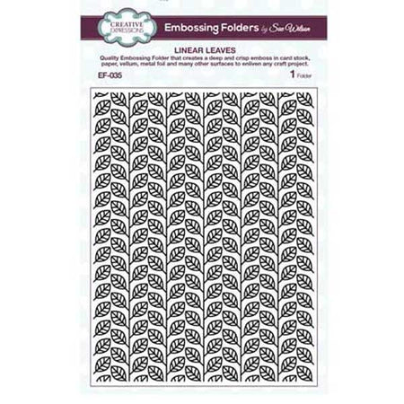 Creative Expressions 6x87.5 Embossing Folder - Linear Leaves