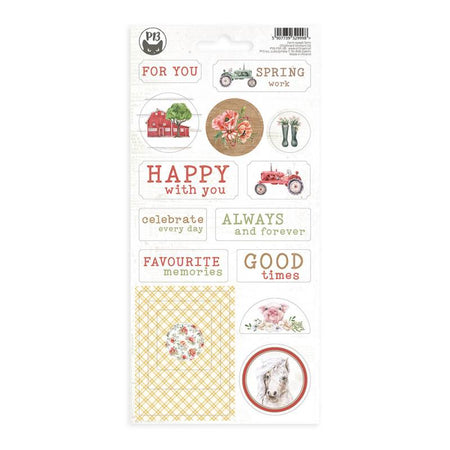 P13 Farm Sweet Farm - Chipboard Sticker Sheet #2