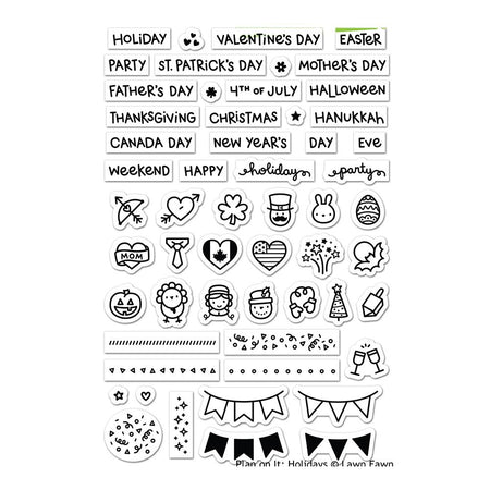 Lawn Fawn Clear Stamps - Let's Plan On It Holidays