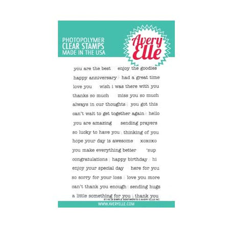 Avery Elle Clear Stamps - Simple Sentiments
