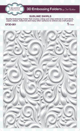 Creative Expressions 6x7.5 3D Embossing Folder - Sublime Swirls