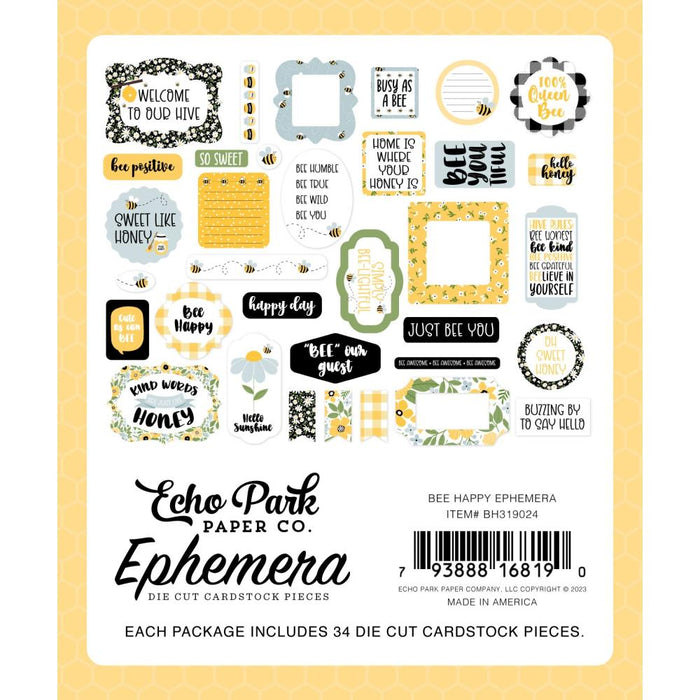 Echo Park Bee Happy - Ephemera Icons