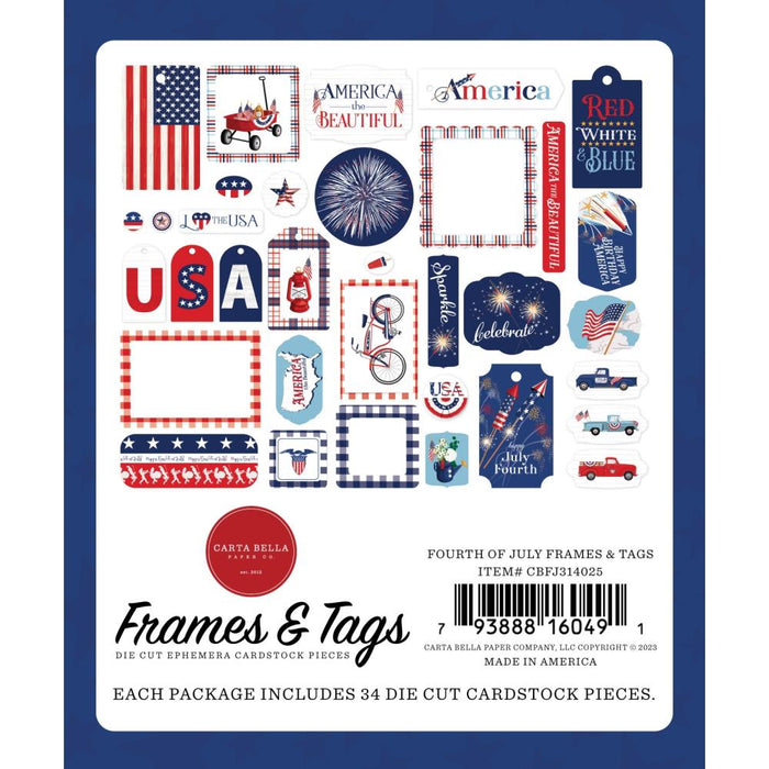 Carta Bella The Fourth Of July - Ephemera Frames & Tags