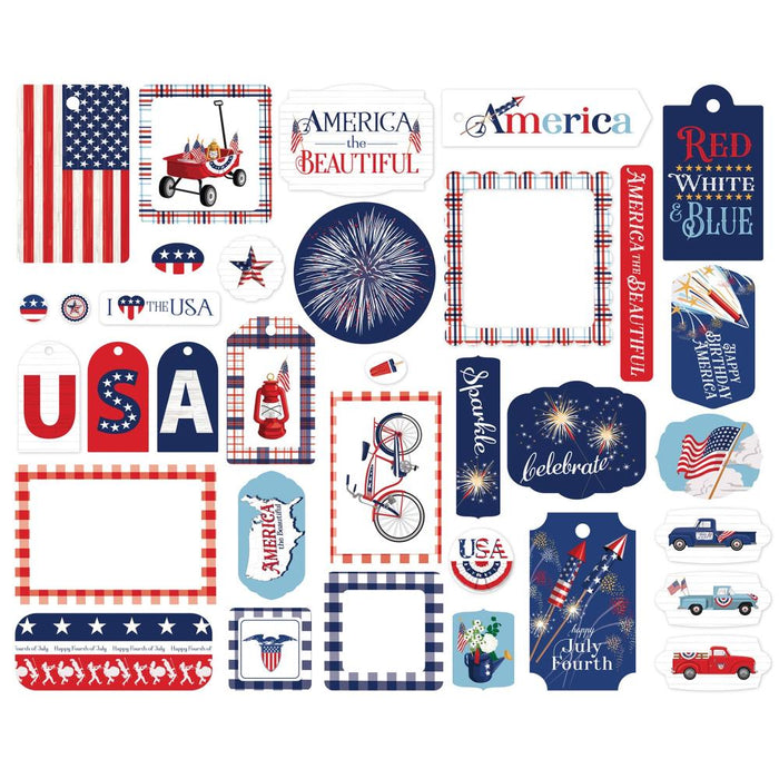 Carta Bella The Fourth Of July - Ephemera Frames & Tags