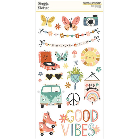 Simple Stories Boho Sunshine - Chipboard Stickers