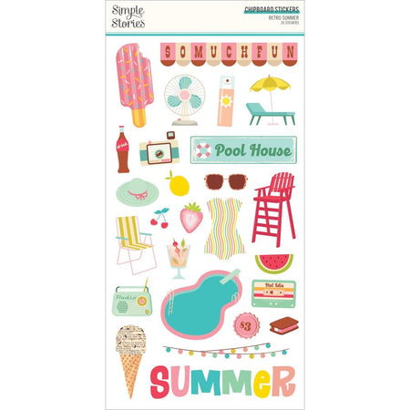 Simple Stories Retro Summer - Chipboard Stickers