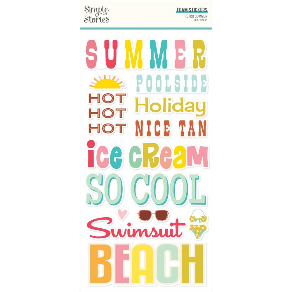 Simple Stories Retro Summer - Foam Stickers