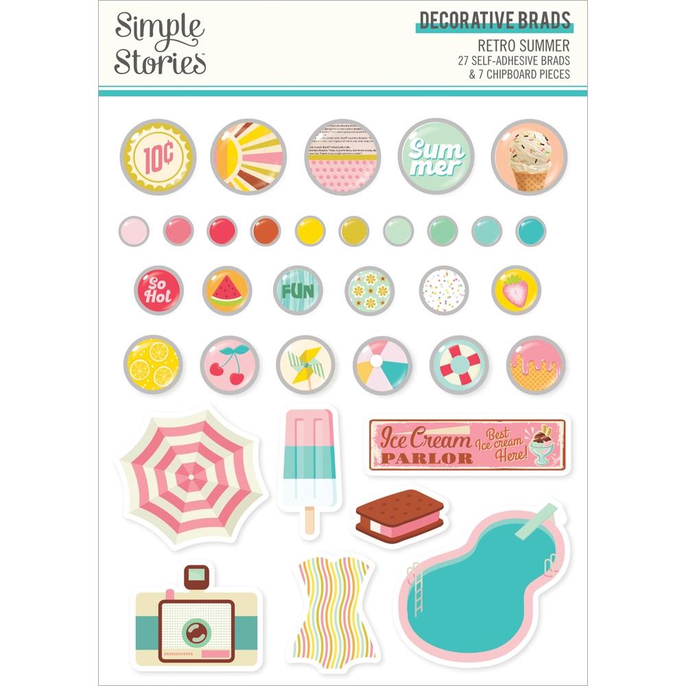 Simple Stories Retro Summer - Decorative Brads