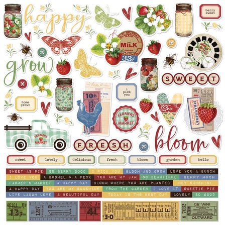 Simple Stories Simple Vintage Berry Fields - Combo Stickers