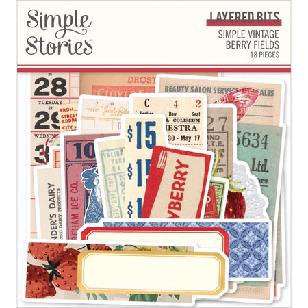 Simple Stories Simple Vintage Berry Fields - Layered Bits & Pieces
