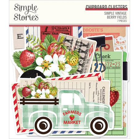 Simple Stories Simple Vintage Berry Fields - Chipboard Clusters