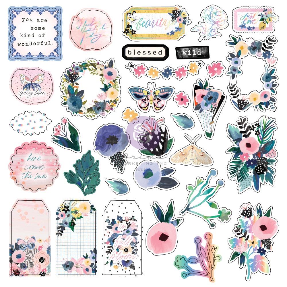 Prima Spring Abstract - Ephemera Elements 68 pieces