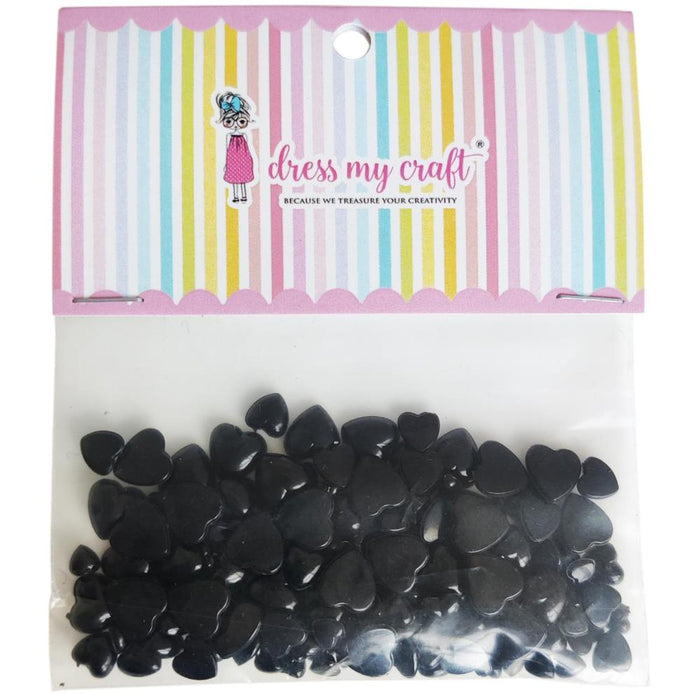 Dress My Craft Water Droplets - Black Hearts