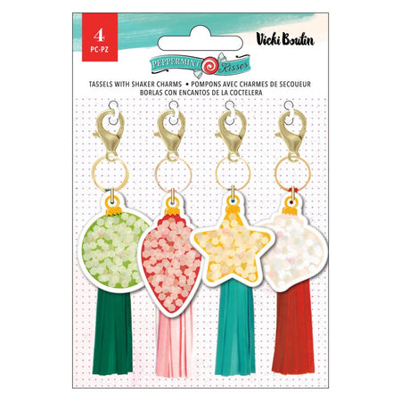 American Crafts Vicki Boutin Peppermint Kisses - Shaker Charms and Tassels