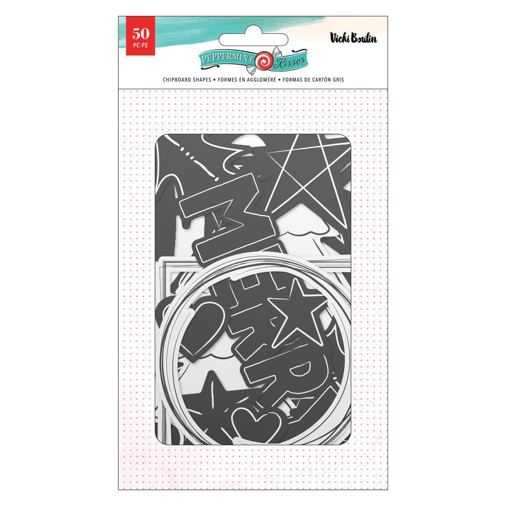 American Crafts Vicki Boutin Peppermint Kisses - Mixed Chipboard