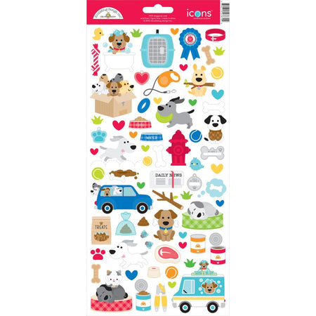 Doodlebug Design Doggone Cute - Icon Stickers