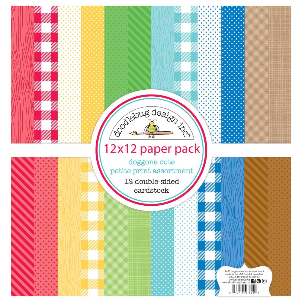 Doodlebug Design Doggone Cute - Petite Prints 12x12 Double Sided Cardstock
