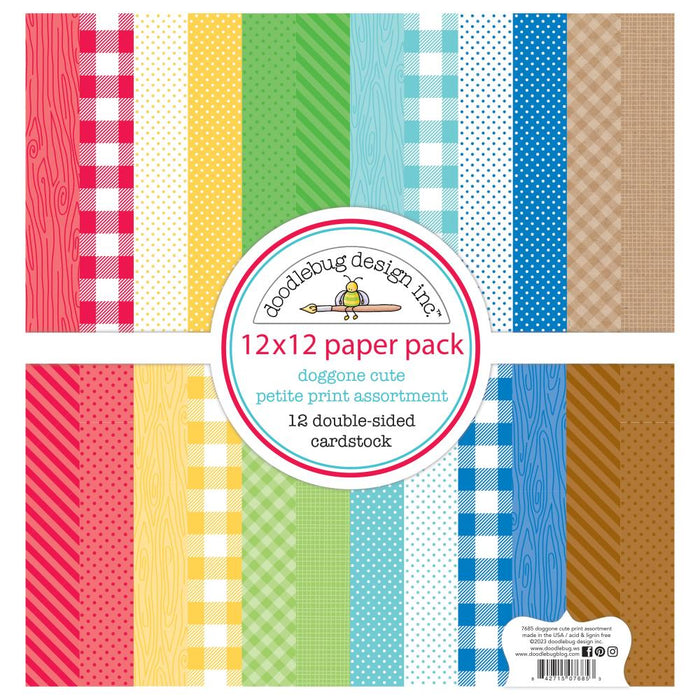 Doodlebug Design Doggone Cute - Petite Prints 12x12 Double Sided Cardstock