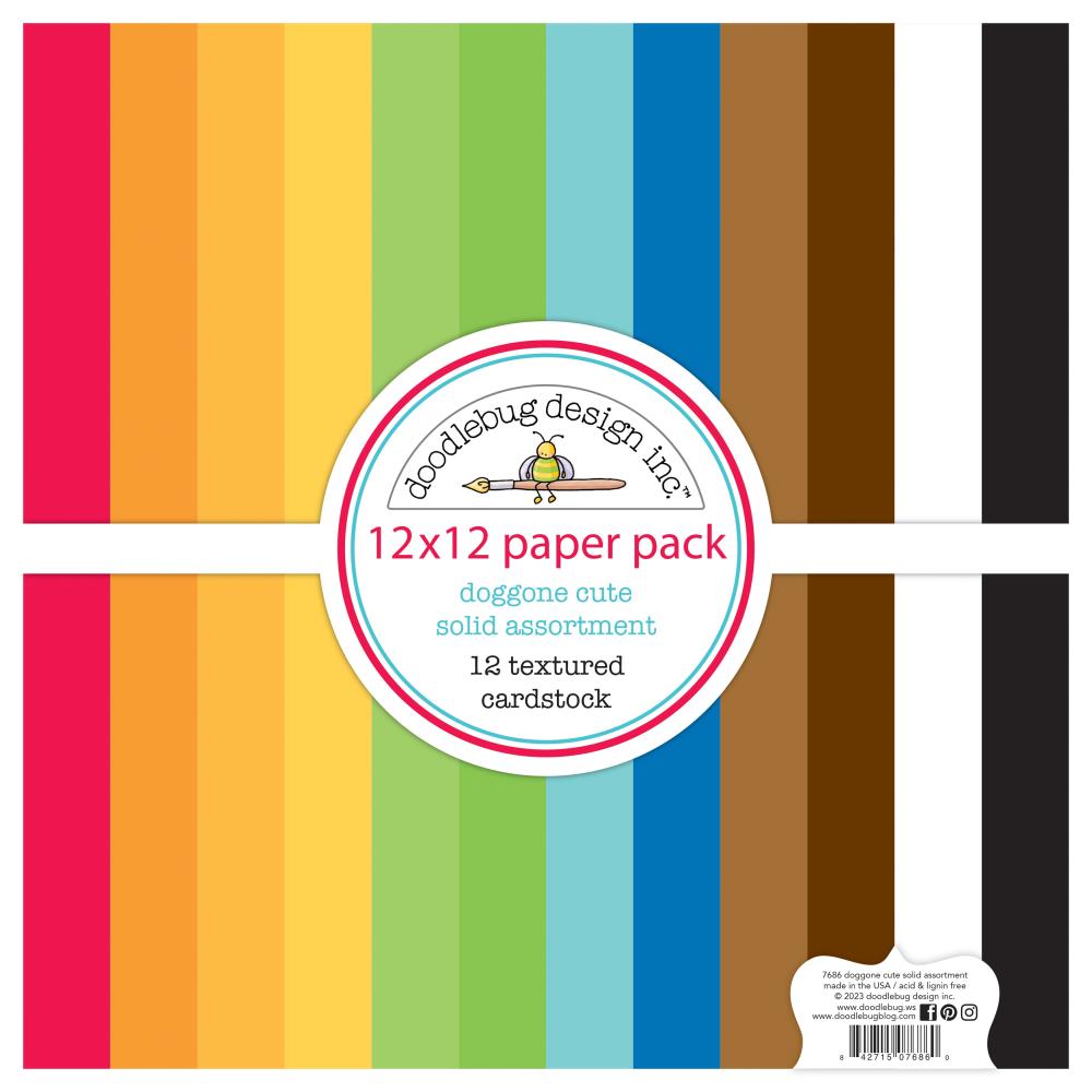 Doodlebug - Over the Rainbow Textured Double-Sided Cardstock 12X12