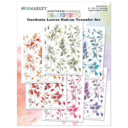 49 & Market Spectrum Gardenia - Leaves 6x8 Rub-Ons