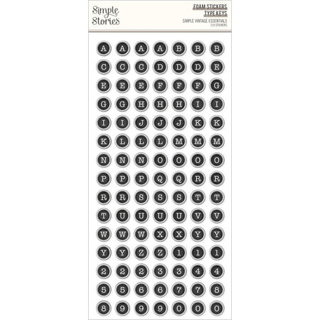 Simple Stories Simple Vintage Essentials - Type Keys Foam Stickers