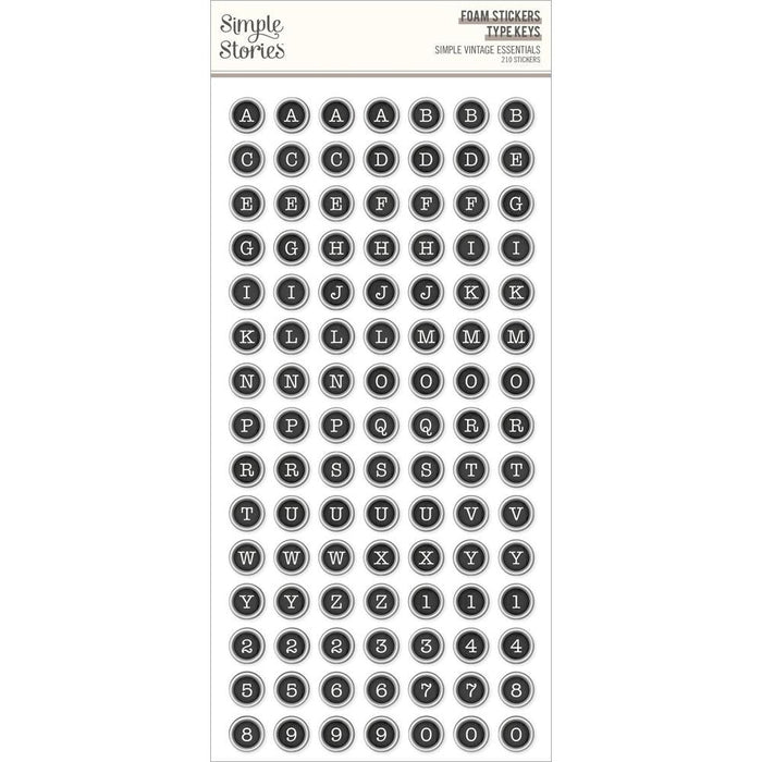 Simple Stories Simple Vintage Essentials - Type Keys Foam Stickers