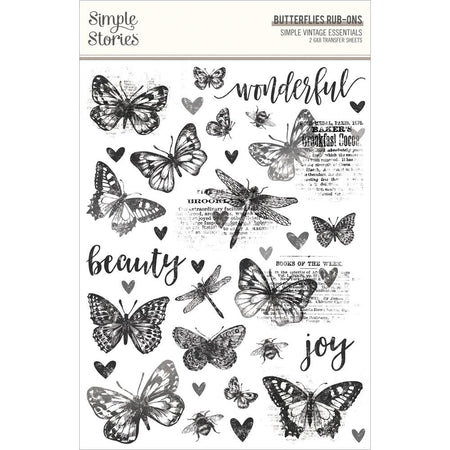Simple Stories Simple Vintage Essentials - Butterflies Rub-Ons