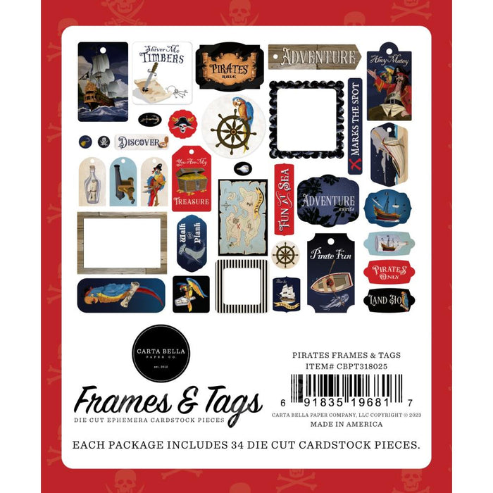 Carta Bella Pirates - Ephemera Frames & Tags