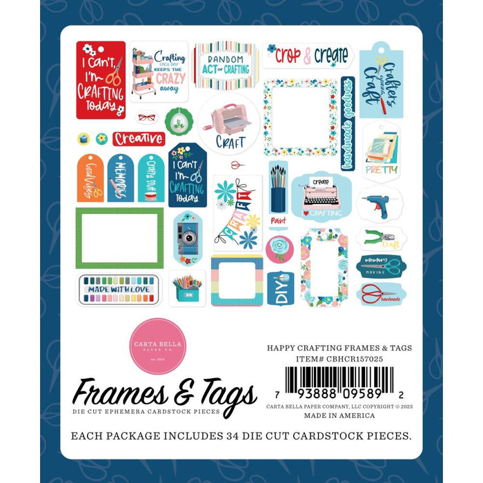 Carta Bella Happy Crafting - Ephemera Frames & Tags