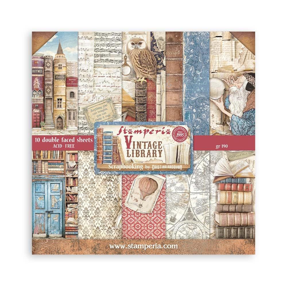 Stamperia Vintage Library - 8x8 Paper Pack