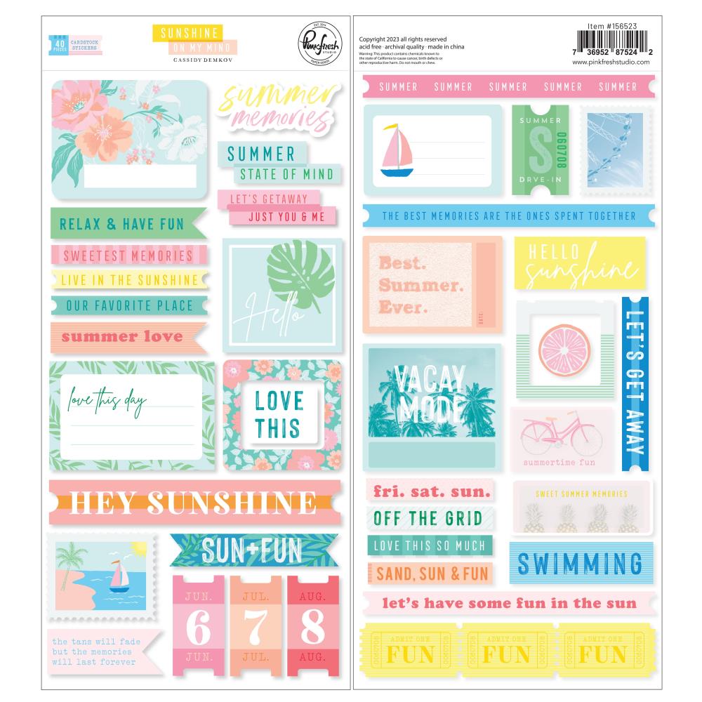 Pinkfresh Studio Sunshine On My Mind - Cardstock Stickers