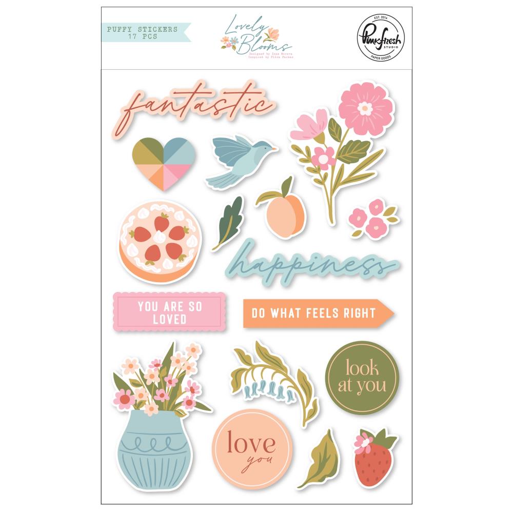 Pinkfresh Studio Lovely Blooms - Puffy Stickers