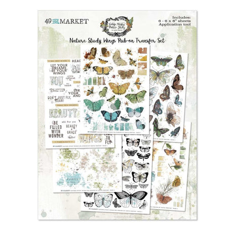 49 & Market Vintage Artistry Nature Study - 6x8 Wings Rub-Ons