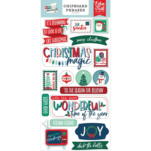 Echo Park Happy Holidays - Chipboard Phrases