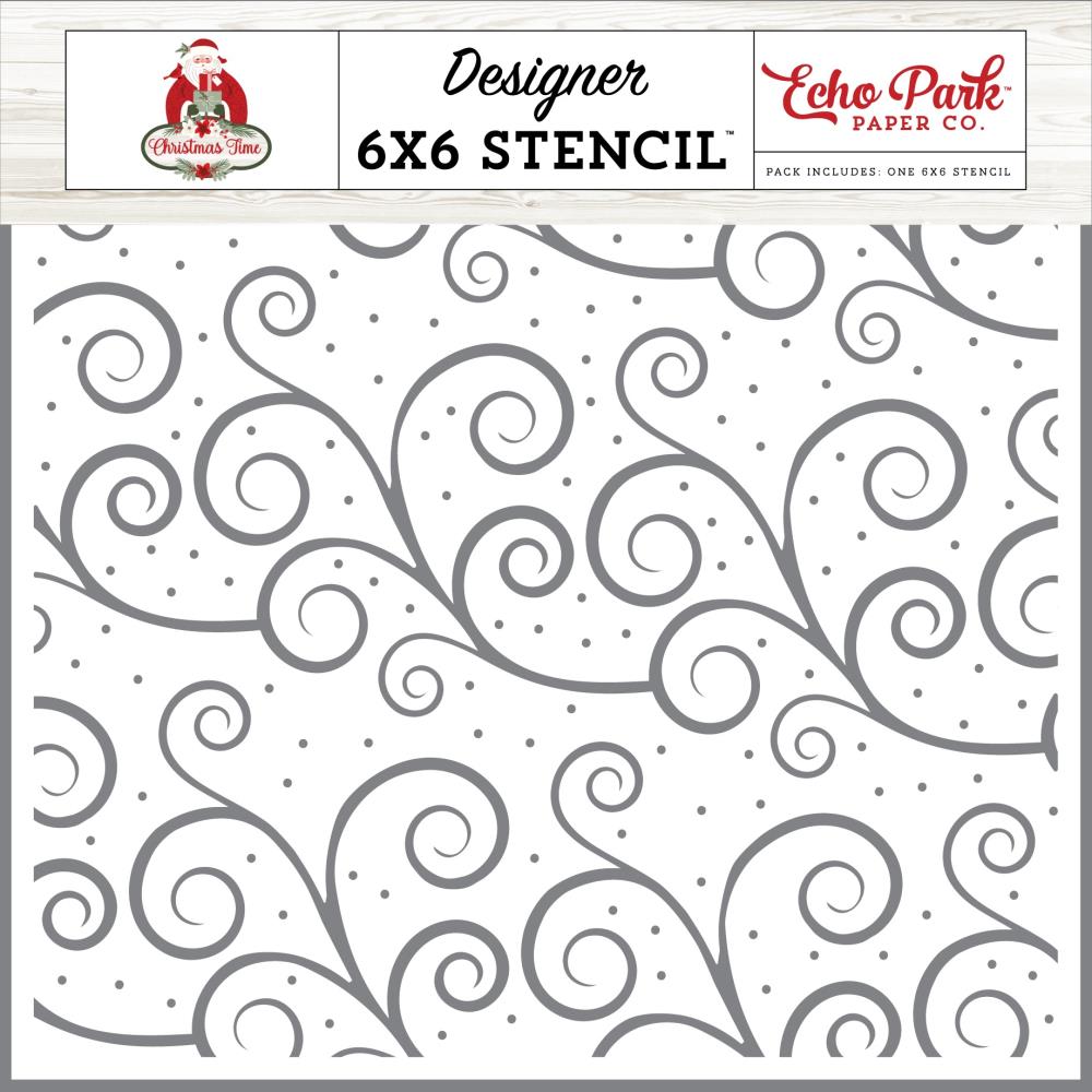 Echo Park Christmas Time - Tis The Season Swirls Stencil