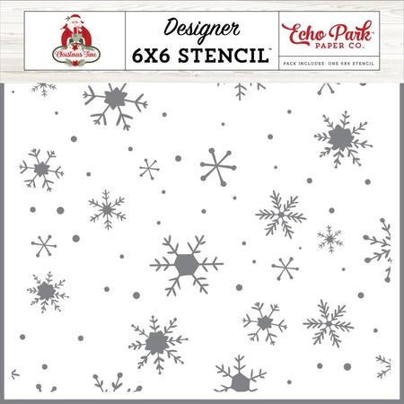 Echo Park Christmas Time - Snowy Night Snowflakes Stencil