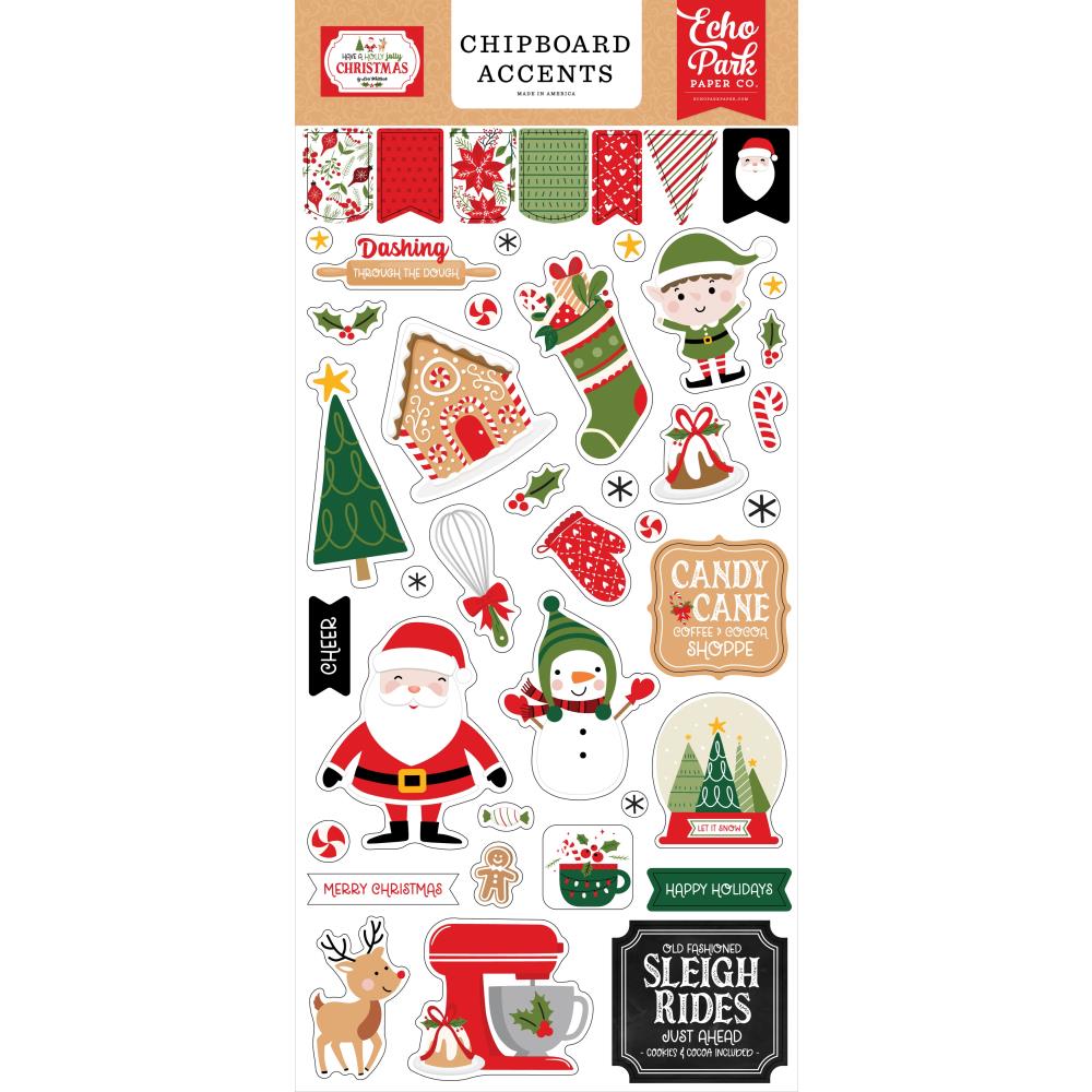 Echo Park Have A Holly Jolly Christmas - Chipboard Accents