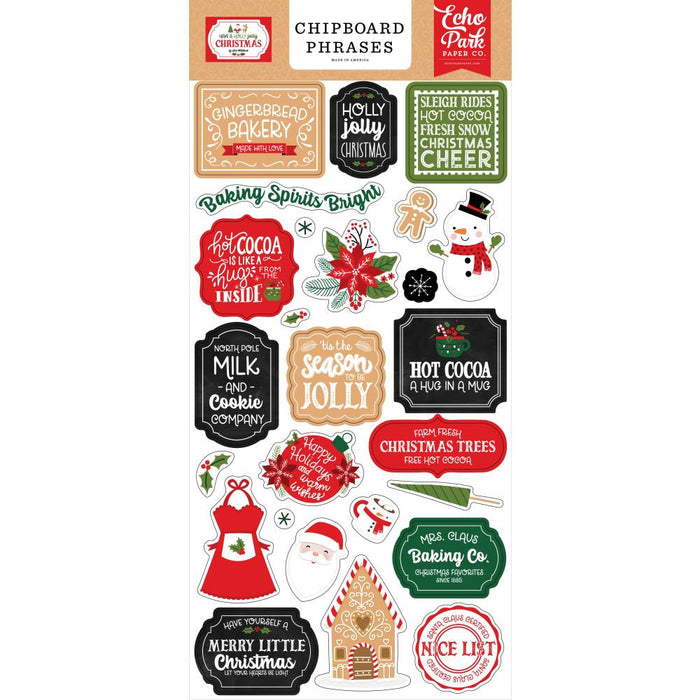 Echo Park Have A Holly Jolly Christmas - Chipboard Phrases