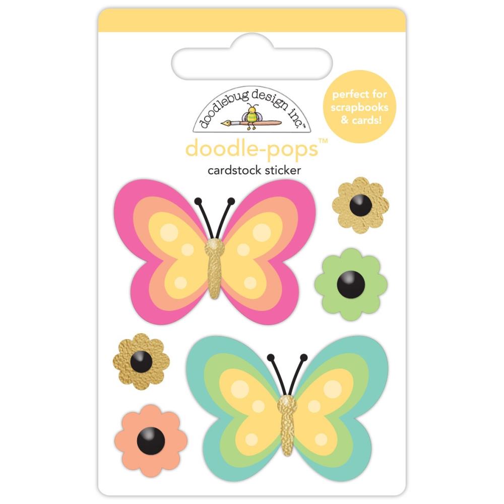 Doodlebug Design Hello Again - Fancy Flutters Doodle-Pops 3D Sticker