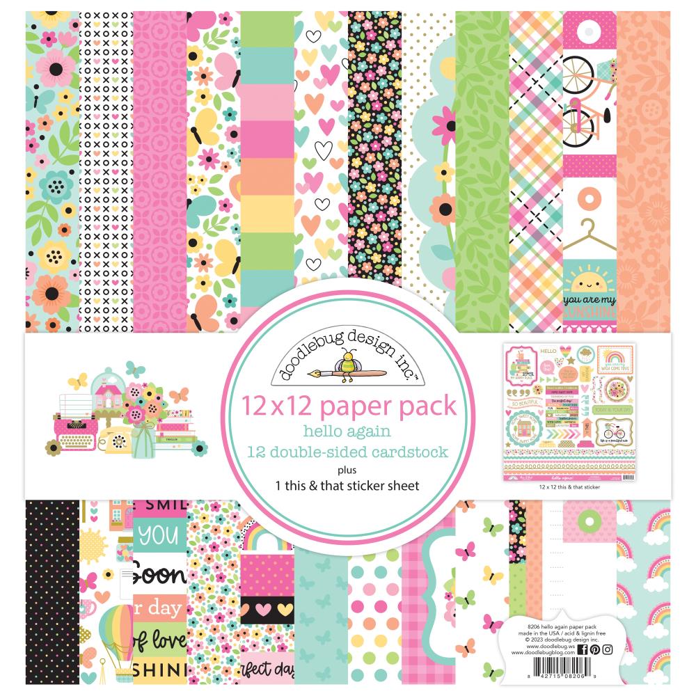 Doodlebug Design Hello Again - 12x12 Paper Pack