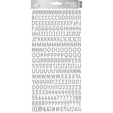Doodlebug Design Alphabet Soup Puffy Stickers - Silver