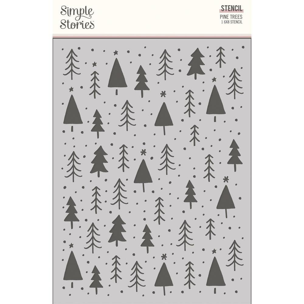 Simple Stories Boho Christmas - 6x8 Pine Trees Stencil