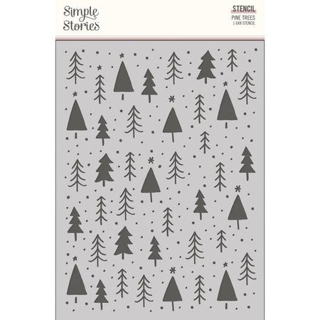 Simple Stories Boho Christmas - 6x8 Pine Trees Stencil