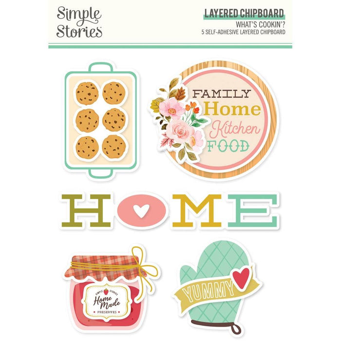 Simple Stories What's Cookin' - Layered Chipboard